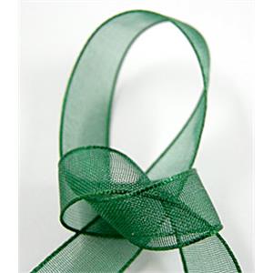 Organza Ribbon Cord, deep-green, 9mm wide [JTORG01C049-9MM]