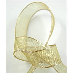 Organza Ribbon Cord, lt.coffee, 9mm wide [JTORG01C060-9MM]