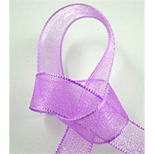 Organza Ribbon Cord, lavender, 7mm wide [JTORG01C140-7MM]