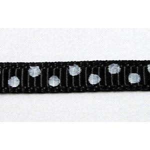 black polka dot grograin ribbon cord, 5mm wide [JTRFP02C01]