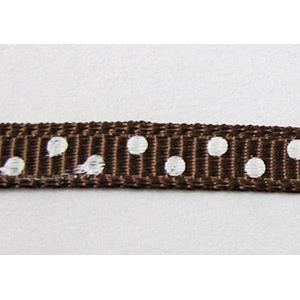 Coffee polka dot grograin ribbon cord, 5mm wide [JTRFP02C02]