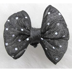 bowknot, Organza butterfly flower, black, 22x25mm [JTRFP04C05]