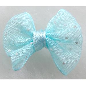 bowknot, Organza butterfly flower, aqua, 22x25mm [JTRFP04C09]