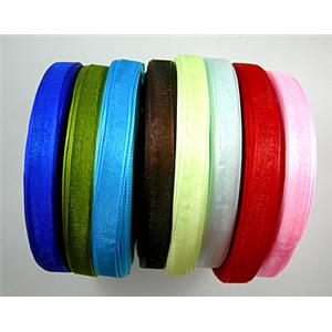 organza cord, mixed color, 7mm wide, 25yards per roll [JTSSRMIX01-7MM]