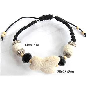 Handmade Lave Bracelet, 28x28mm, 14mm dia, approx 8 inch length [LABT02C03]
