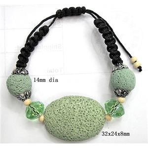 Handmade Lave Bracelet, 32x24x8mm, 14mm dia, approx 8 inch length [LABT02C05]