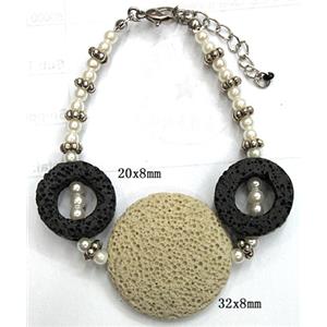 Handmade Lave Bracelet, 20x8mm, 32x8mm, approx 8 inch length [LABT03C04]