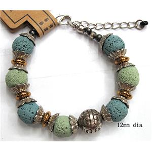 Handmade Lave Bracelet, 12mm dia, approx 8 inch length [LABT04C01]