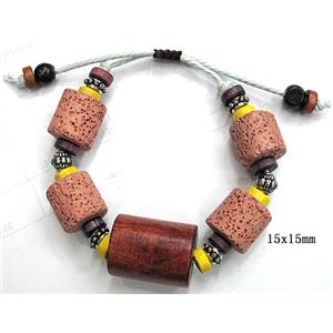 Handmade Lave Bracelet, 15x15mm, approx 8 inch length [LABT05C01]