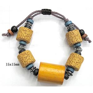 Handmade Lave Bracelet, 15x15mm, approx 8 inch length [LABT05C02]