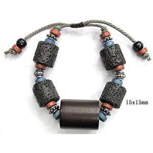 Handmade Lave Bracelet, 15x15mm, approx 8 inch length [LABT05C03]