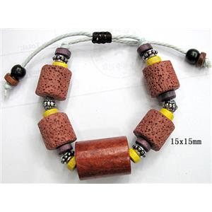 Handmade Lave Bracelet, 15x15mm, approx 8 inch length [LABT05C04]