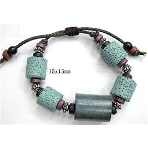 Handmade Lave Bracelet, 15x15mm, approx 8 inch length [LABT05C05]