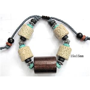 Handmade Lave Bracelet, 15x15mm, approx 8 inch length [LABT05C06]