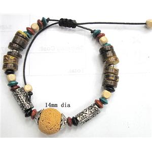Handmade Lave Bracelet, 14mm dia, approx 8 inch length [LABT06C02]
