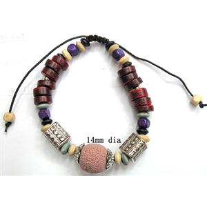 Handmade Lave Bracelet, 14mm dia, approx 8 inch length [LABT06C03]