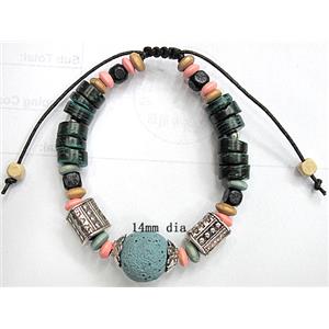 Handmade Lave Bracelet, 14mm dia, approx 8 inch length [LABT06C05]
