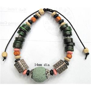 Handmade Lave Bracelet, 14mm dia, approx 8 inch length [LABT06C06]