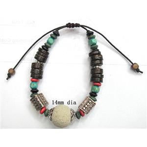 Handmade Lave Bracelet, 14mm dia, approx 8 inch length [LABT06C07]