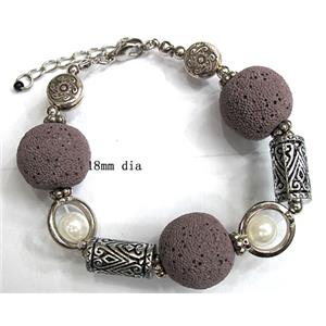 Handmade Lave Bracelet, 18mm dia, approx 8 inch length [LABT07C01]