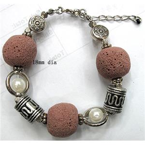 Handmade Lave Bracelet, 18mm dia, approx 8 inch length [LABT07C02]