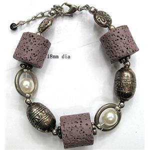 Handmade Lave Bracelet, 18mm dia, approx 8 inch length [LABT07C03]