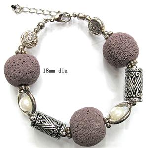 Handmade Lave Bracelet, 18mm dia, approx 8 inch length [LABT07C04]