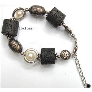 Handmade Lave Bracelet, 15x15mm, approx 8 inch length [LABT07C05]
