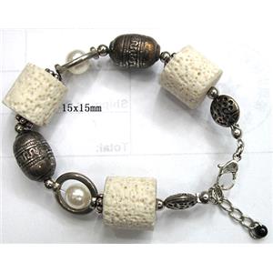 Handmade Lave Bracelet, 15x15mm, approx 8 inch length [LABT07C06]