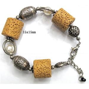 Handmade Lave Bracelet, 15x15mm, approx 8 inch length [LABT07C07]