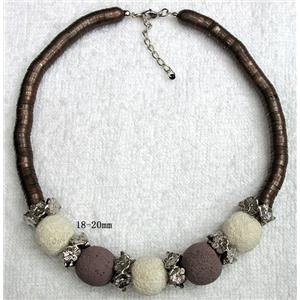 Handmade Lave Necklace, 18-20mm dia, approx 18 inch length [LANK02C03]