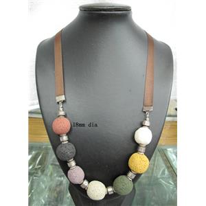 Handmade Lave Necklace, 18mm dia, approx 16 inch length [LANK11]