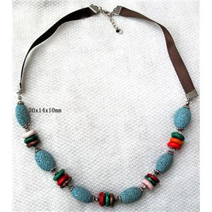 Handmade Lave Necklace, 20x14x10mm, approx 18 inch length [LANK14]