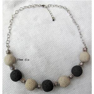 Handmade Lave Necklace, 18mm dia, approx 16 inch length [LANK16]
