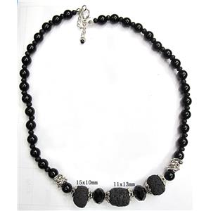 Handmade Lave Necklace, 15x10mm, 11x13mm,approx 16 inch length [LANK19]