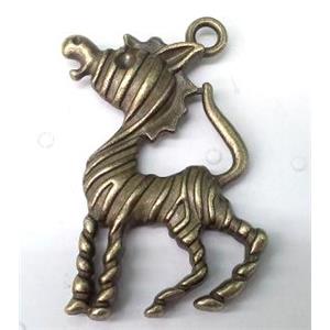 Tibetan silver animal pendant, non-nickel, bronze, approx 25x39mm [LH1311001]