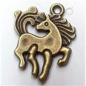 Tibetan silver horse pendant, non-nickel, bronze, approx 18x24mm [LH1311086]