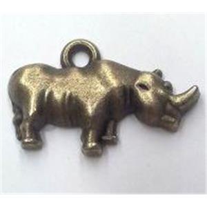tibetan silver unicorn pendants non-nickel, bronze, approx 20x12mm [LH1311087]