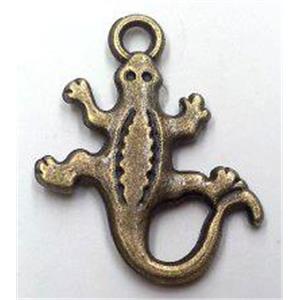 tibetan silver crocodile pendants non-nickel, bronze, approx 15x18.5mm [LH1311089]