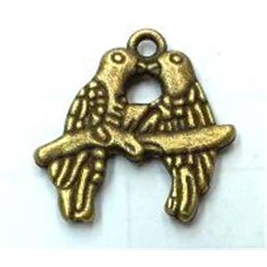 Tibetan silver birds pendant non-nickel, bronze, approx 17.5x19mm [LH1311092]