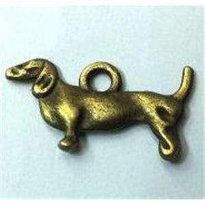 tibetan silver dog pendants non-nickel, bronze, approx 19x10mm [LH131112]