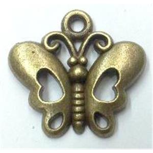 tibetan silver butterfly pendants non-nickel, bronze, approx 21.5x20mm [LH131137]