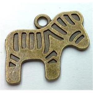 Tibetan silver horse pendant, non-nickel, bronze, approx 17x21mm [LH1319]