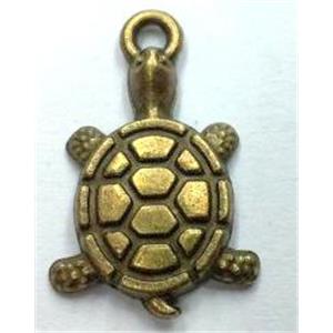 Tibetan silver tortoise pendant, non-nickel, bronze, approx 12x19mm [LH1322]