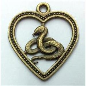 tibetan silver pendant, Chinese Zodiac Snake, approx 22mm dia [LH1373]