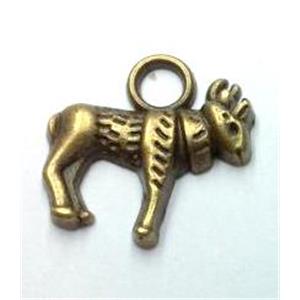 tibetan silver sheep pendants non-nickel, bronze, approx 15x14.5mm [LH1380]