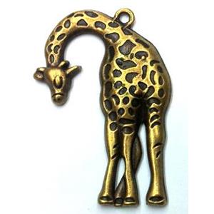 Tibetan silver giraffe pendant, non-nickel, bronze, approx 29x43mm [LH1473]