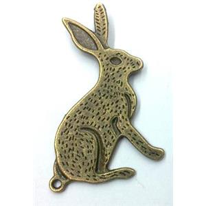 Tibetan silver rabbit pendant, non-nickel, bronze, approx 28x41mm [LH1474]