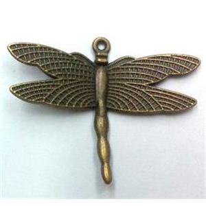 Tibetan silver dragonfly pendant, non-nickel, bronze, approx 35x27mm [LH1476]