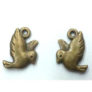 Tibetan silver birds pendant, non-nickel, bronze, approx 10x15mm [LH1482]